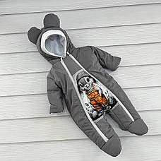 Дитячий теплий чоловічок комбінезон осінь весна зима 0-3 міс 56-62 розмір, фото 4