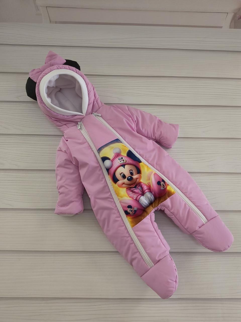 Дитячий теплий чоловічок комбінезон осінь весна зима 0-3 міс 56-62 розмір