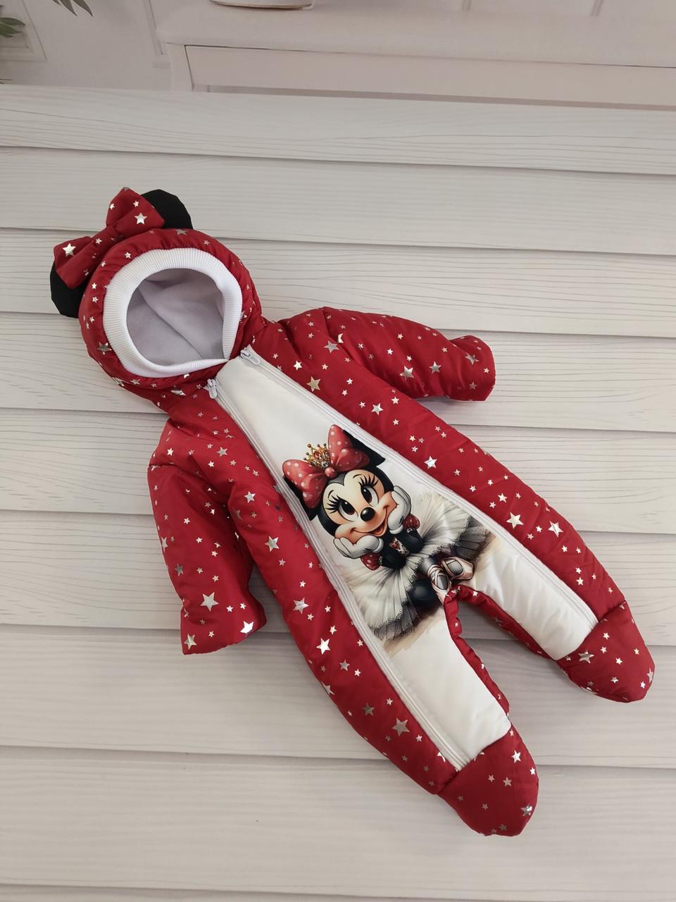 Дитячий теплий чоловічок комбінезон осінь весна зима 0-3 міс 56-62 розмір