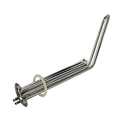 ТЕН бойлера на фланці Ø72мм, Китай 2,0 кВт, з двома трубками під термостат, підігнутий, нержавіюча сталь.