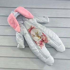 Дитячий теплий чоловічок комбінезон осінь весна зима 0-3 міс 56-62 розмір, фото 2