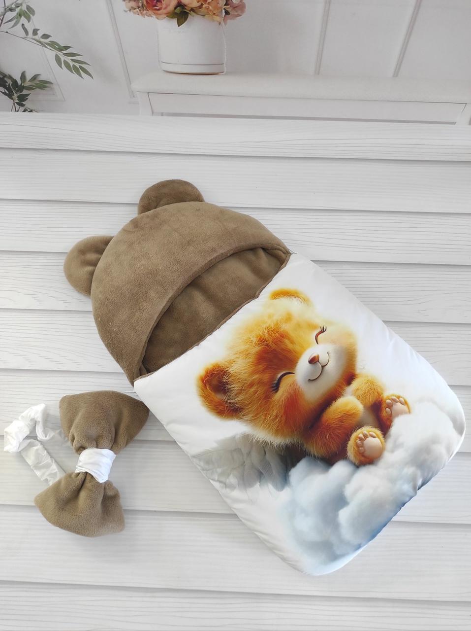 Зимовий зимовий конверт на виписку 2в1 чохол в коляску дитячий спальник Конверт-мішок на виписку