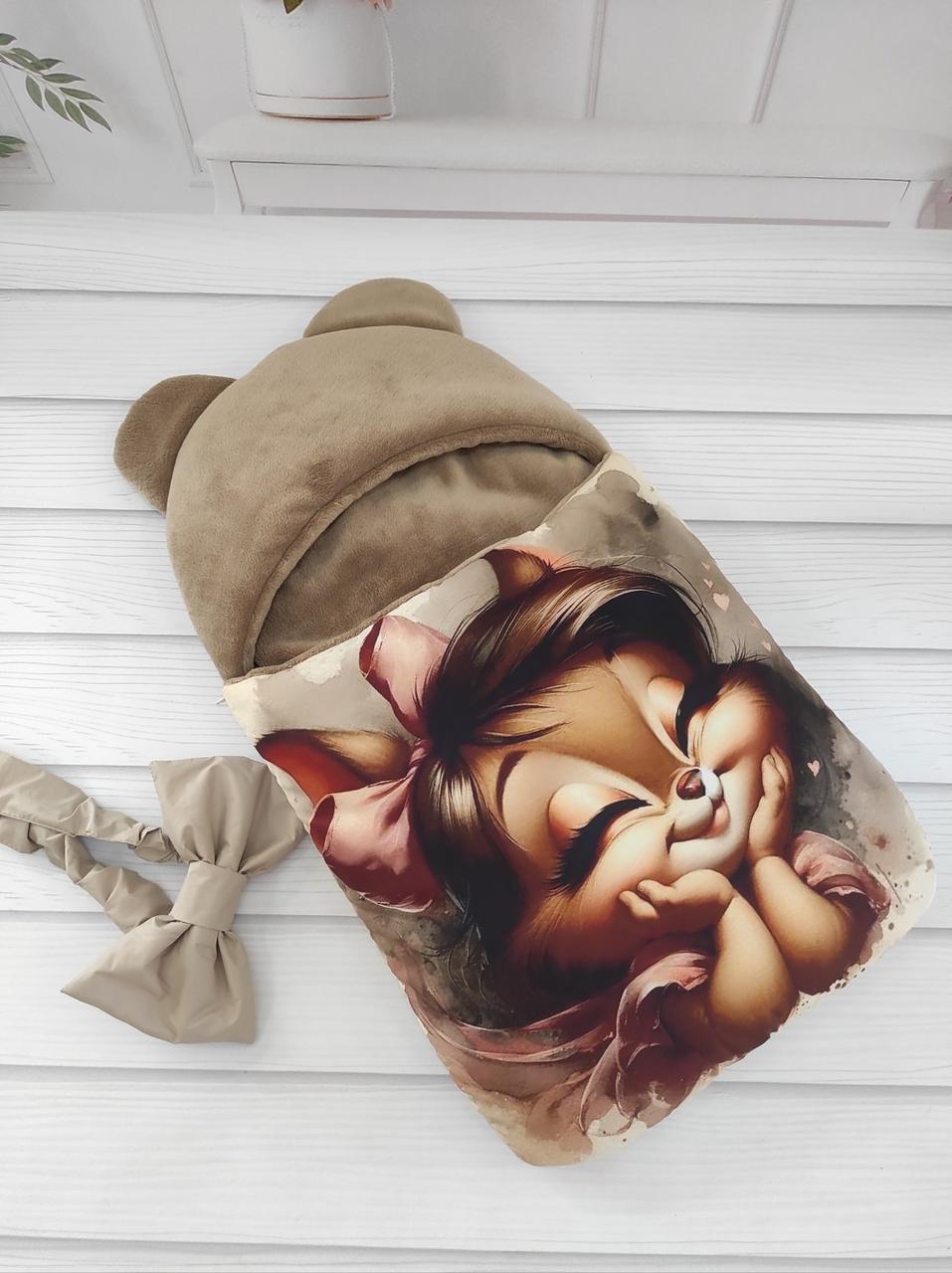 Зимовий зимовий конверт на виписку 2в1 чохол в коляску дитячий спальник Конверт-мішок на виписку