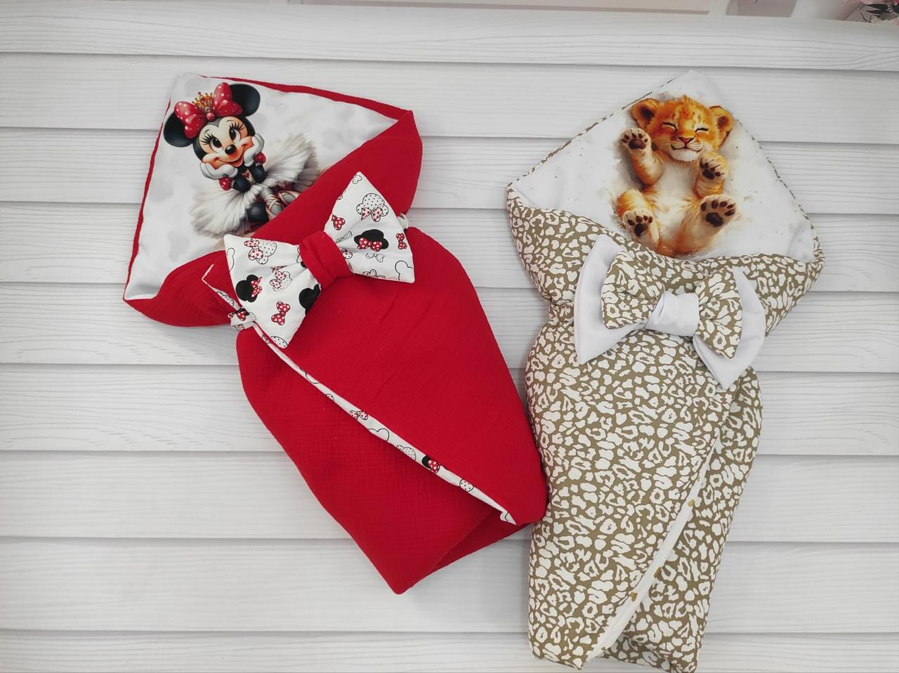 Дитячий літній мусліновий конверт на виписку конверт-ковдра ВЕСНА ЛІТО