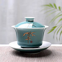 Гайвань традиційна з обсидіана кунг-фу 150 мл малюнок "Бамбук"