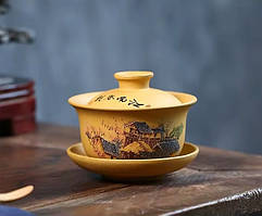 Гайвань традиційна керамічна кунг-фу 135 мл ручний розпис Boccaro "Jiangnan Spring"