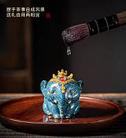 Маленький чайний вихованець з ефектом зміни кольору Медитувальний Слон Kung Fu маленький ченець 6.5 см смола