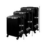 Дорожній набір туристичних валіз комплект 3 штуки чорнийTrizand 26661 Польща, фото 3
