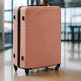 Дорожній набір туристичних валіз комплект 3 штуки рожевий Trizand 26663 Польща, фото 2