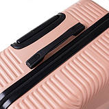 Дорожній набір туристичних валіз комплект 3 штуки рожевий Trizand 26663 Польща, фото 8