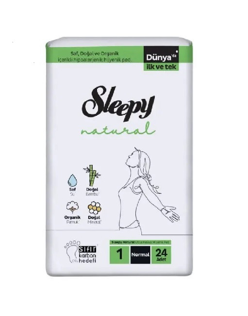 Прокладки гiгiєнічні Sleepy Natural Normal-1 5 крапель 24 шт, фото 1