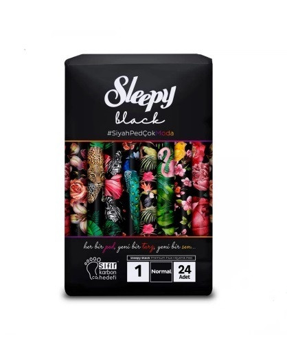 Прокладки Sleepy Black Normal-1 5 крапель 24 шт, фото 1