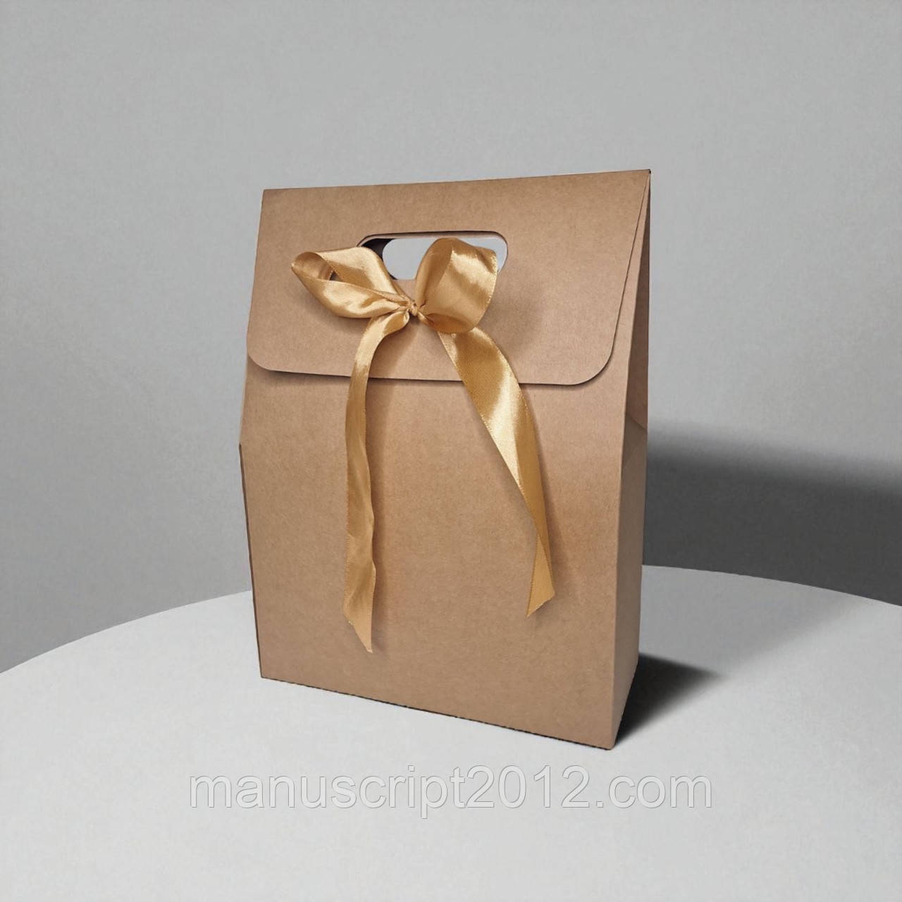 Пакет подарунковий картонний (220х100х300мм.) крафт