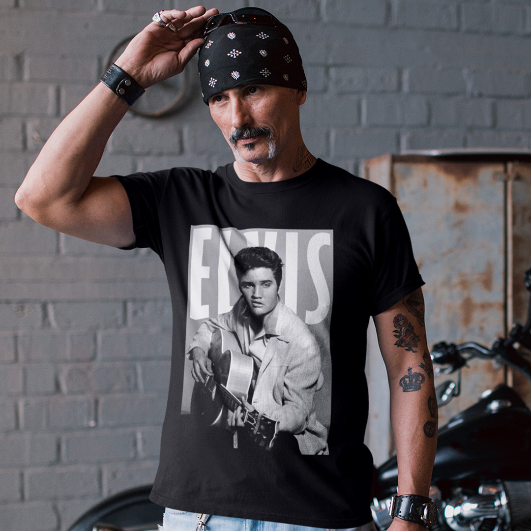 Футболка унісекс Elvis Presley (Play Me A Song) 4XL чорний, фото 1