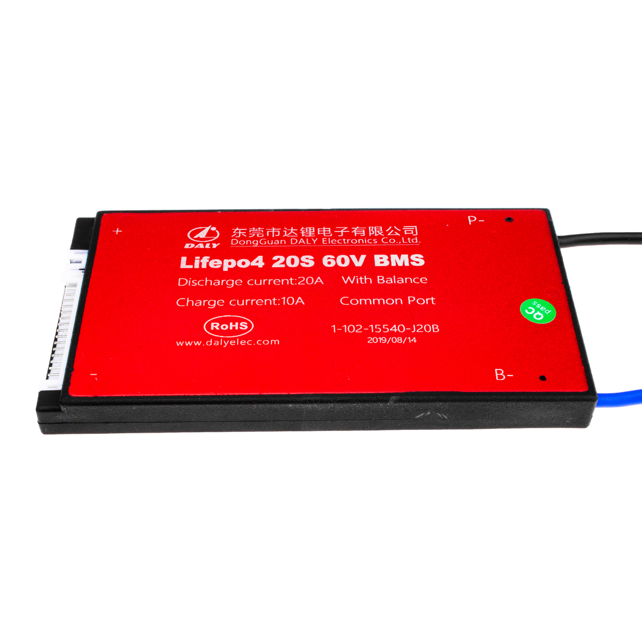 BMS плата LiFePO4 60V 20S Dis 20A Ch 10A