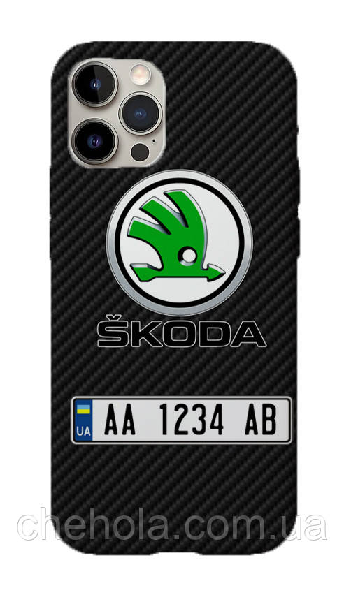 Чехол принт iPhone 11 Pro skoda с номером, фото 1