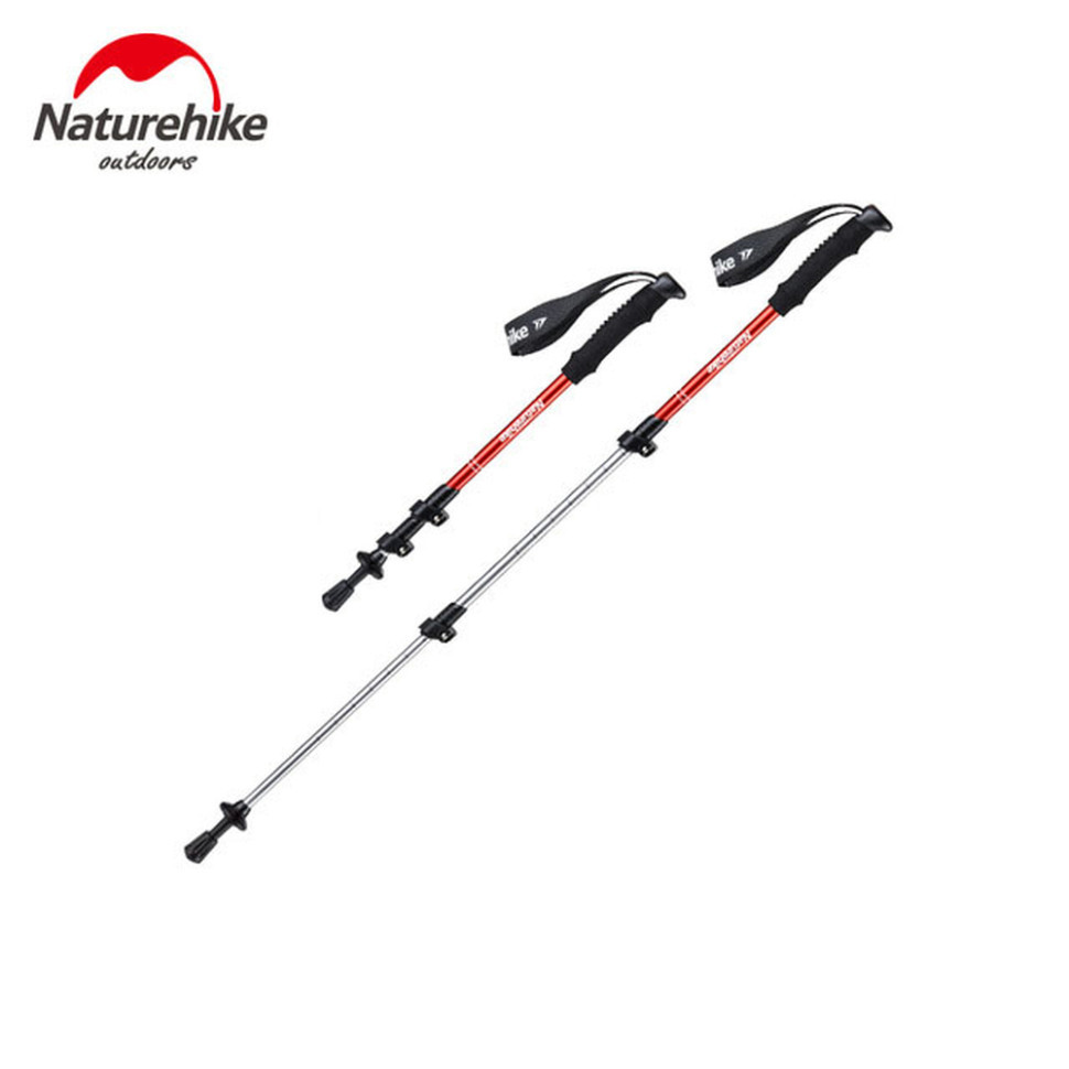 Трекінгова палиця 3-сек. Naturehike 6061 AL NH17D001-Z, 50-100 см, алюміній, червона, фото 1