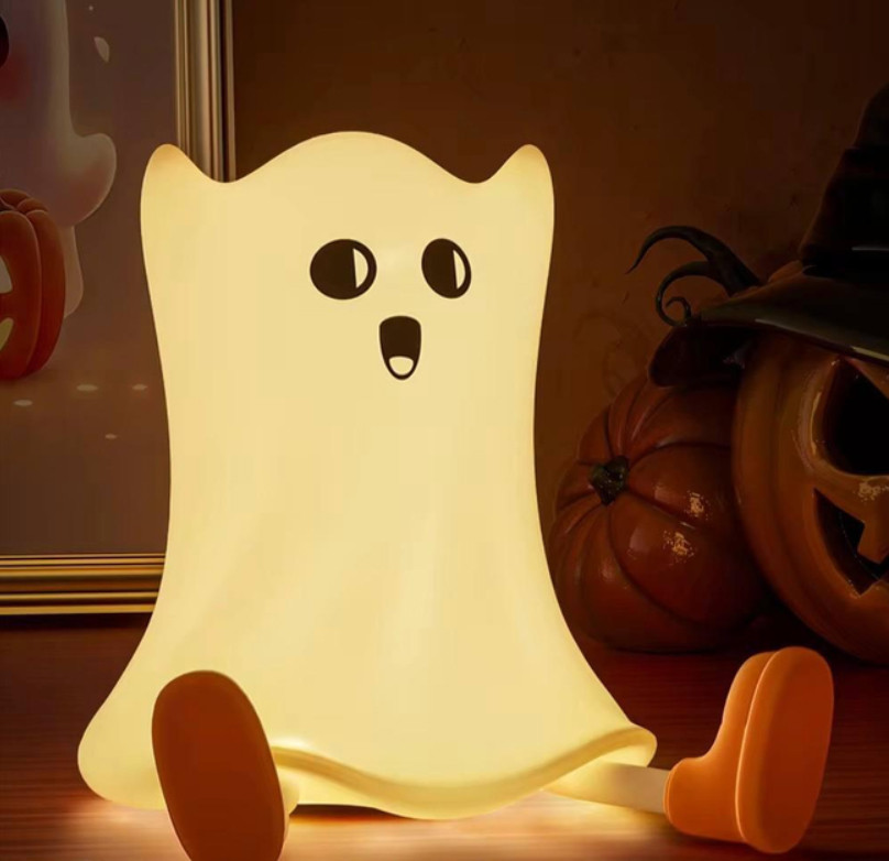 Ночник дитячий Привид силіконовий м'який сенсорний з акумулятором