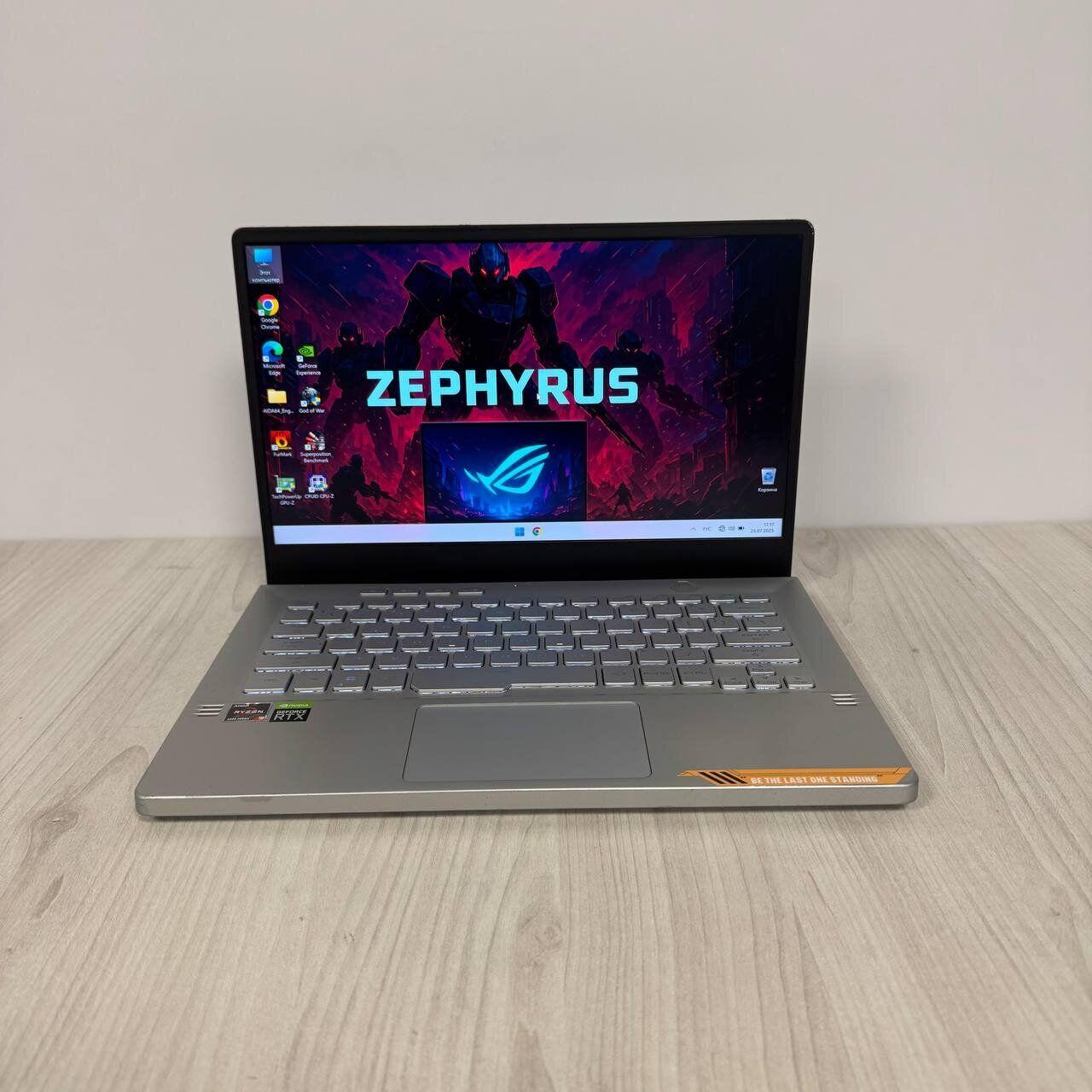Б/в Ігровий ноутбук Б-клас Asus ROG Zephyrus G14 GA401QM 14" 2560x1440| Ryzen 9 5900HS| 16GB RAM| 512GB SSD NVMe| RTX 3060 6GB