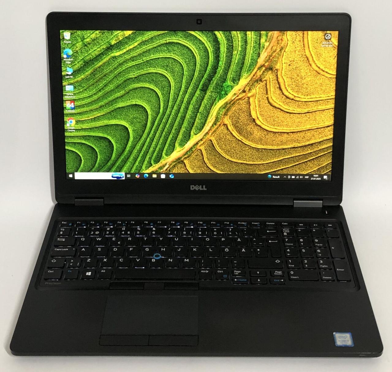 Б/в Ноутбук Б-клас Dell Precision 3520 15.6" 1920x1080| Core i7-7820HQ| 16 GB RAM| 256 GB SSD| Quadro M620 2GB