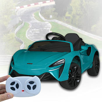 Спортивний дитячий електромобіль на пульті керування та швидкістю до 5 км/год. Bambi M 5030EBLR-12 Бірюзовий