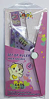 Набір лінійок пластик 13187 (лін 15 см + 2 куточки + трансп) у пеналі