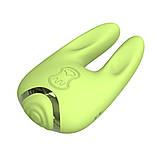 Двосторонній вібратор для клітора Chisa Kissen Satyr з вібрацією та пульсацією, зелений, фото 3