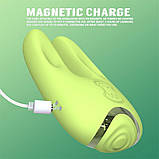 Двосторонній вібратор для клітора Chisa Kissen Satyr з вібрацією та пульсацією, зелений, фото 7