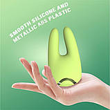 Двосторонній вібратор для клітора Chisa Kissen Satyr з вібрацією та пульсацією, зелений, фото 8