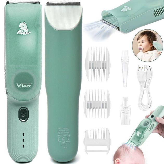 Дитяча вакуумна машинка для стрижки з вбудованим пилососом VGR V-155, фото 1