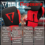 Боксерські рукавиці TITLE Boxing Guts and Glory Black/Red XL 16oz, фото 3