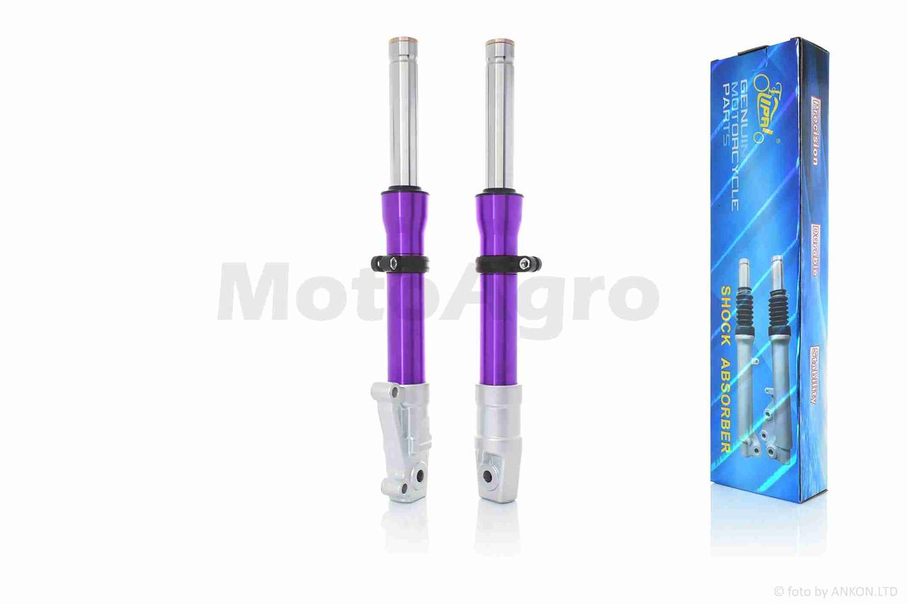 Амортизатори передні (пір'я) на скутер хонда діо ZX диск гідравліка шток d27 "LIPAI" (пурпурові) AT-3656, фото 1