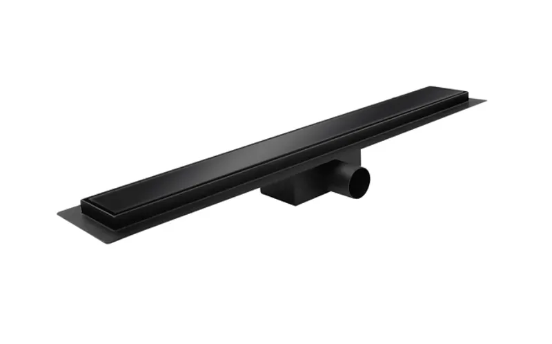 Душовий трап із нержавіючої сталі Koer FD08-70x500-GLASS Black 70x500мм зі скляною панеллю (KR5139)