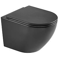 Унітаз підвісний Mixxus Premium Ellipse-0303-R Black 520×365×360 мм з системою змиву RIMLESS, чорний (MP6464)