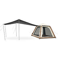 Намет чотиримісний автоматичний надувний із тентом Naturehike Ango CNK2550WS017, коричневий