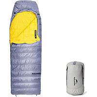 Спальник з натуральним пухом Naturehike CW700 CNK2450WS048, p-р L, жовто-сірий
