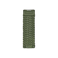Матрац надувний одинарний Naturehike CNK2550WS019, 65 мм, із вбудованою помпою, зелений