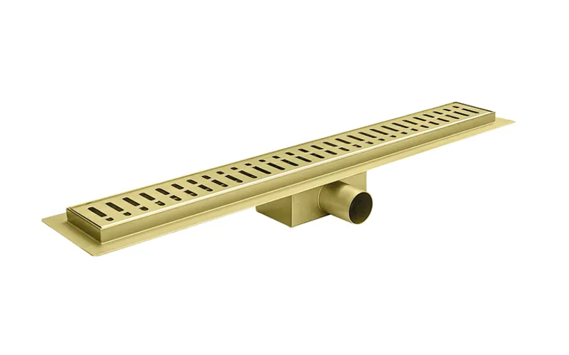 Душовий трап з нержавіючої сталі SUS304 Koer FD35-70x800-Brushed Gold з комбінованим, сухим та гідрозатвором