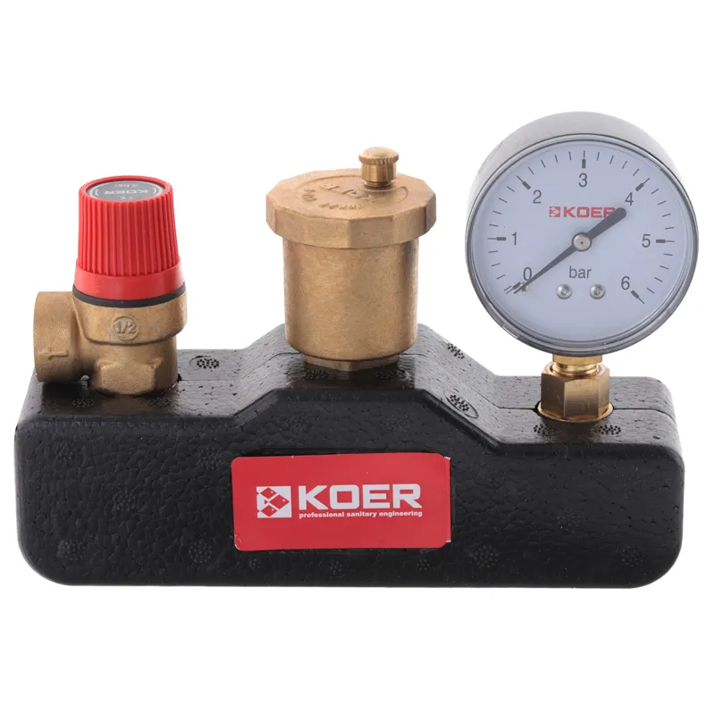 Група безпеки Koer KR.105PT – 1", з латуні, в термоізоляційному кожусі, для систем опалення (KR2753)
