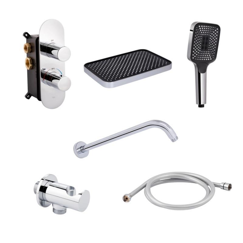 Комплект для душу Qtap Votice: Змішувач для душу QTVOT65T105OGC+Душ., фото 1