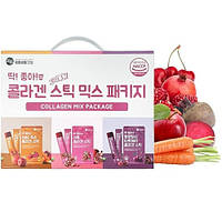 Mippeum Collagen Jelly Stick Mix Package Желе з колагеном трьох смаків, 45 стіків