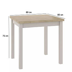 Квадратний маленький стіл Adam 80 см дуб кремона торро на ніжках кольору кашемір для кухні