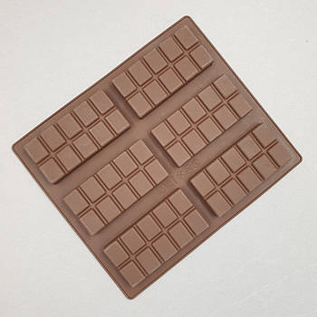 Силіконова форма Плитки шоколаду (дрібні клітковини) — 6 шт.