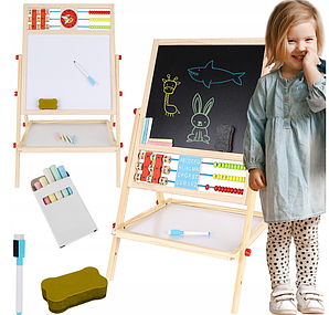 Дошка двостороння навчальна дерев'яна Kruzzel 9449