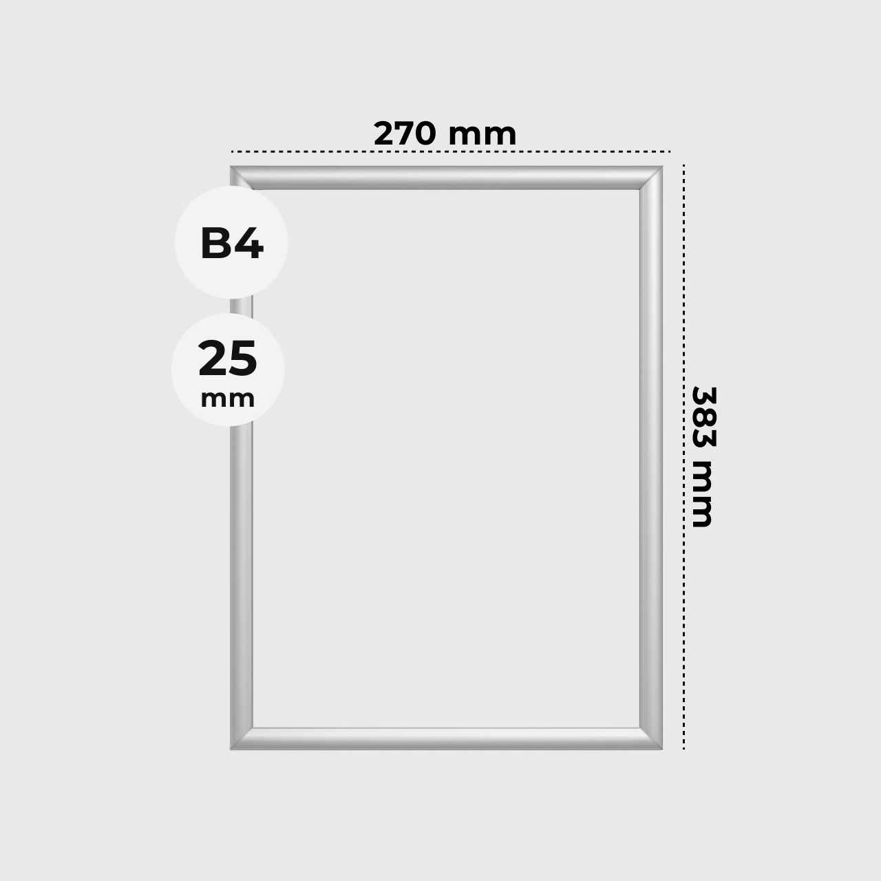 Рамка для плаката формату B4 з 25-мм профілю з клік системою