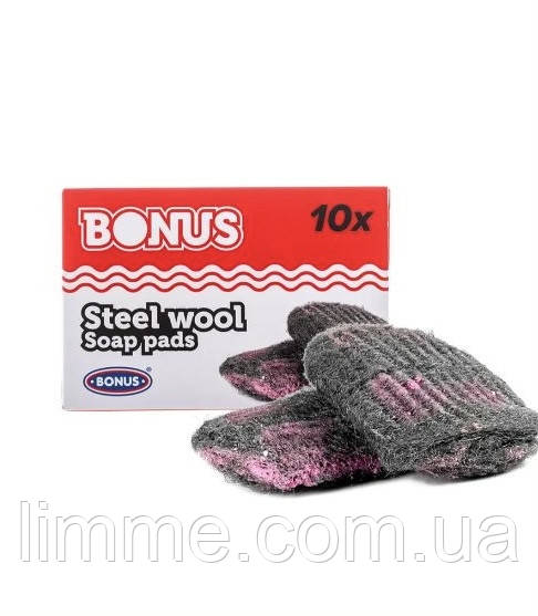 Губка для посуду металева Bonus 10 шт в уп.