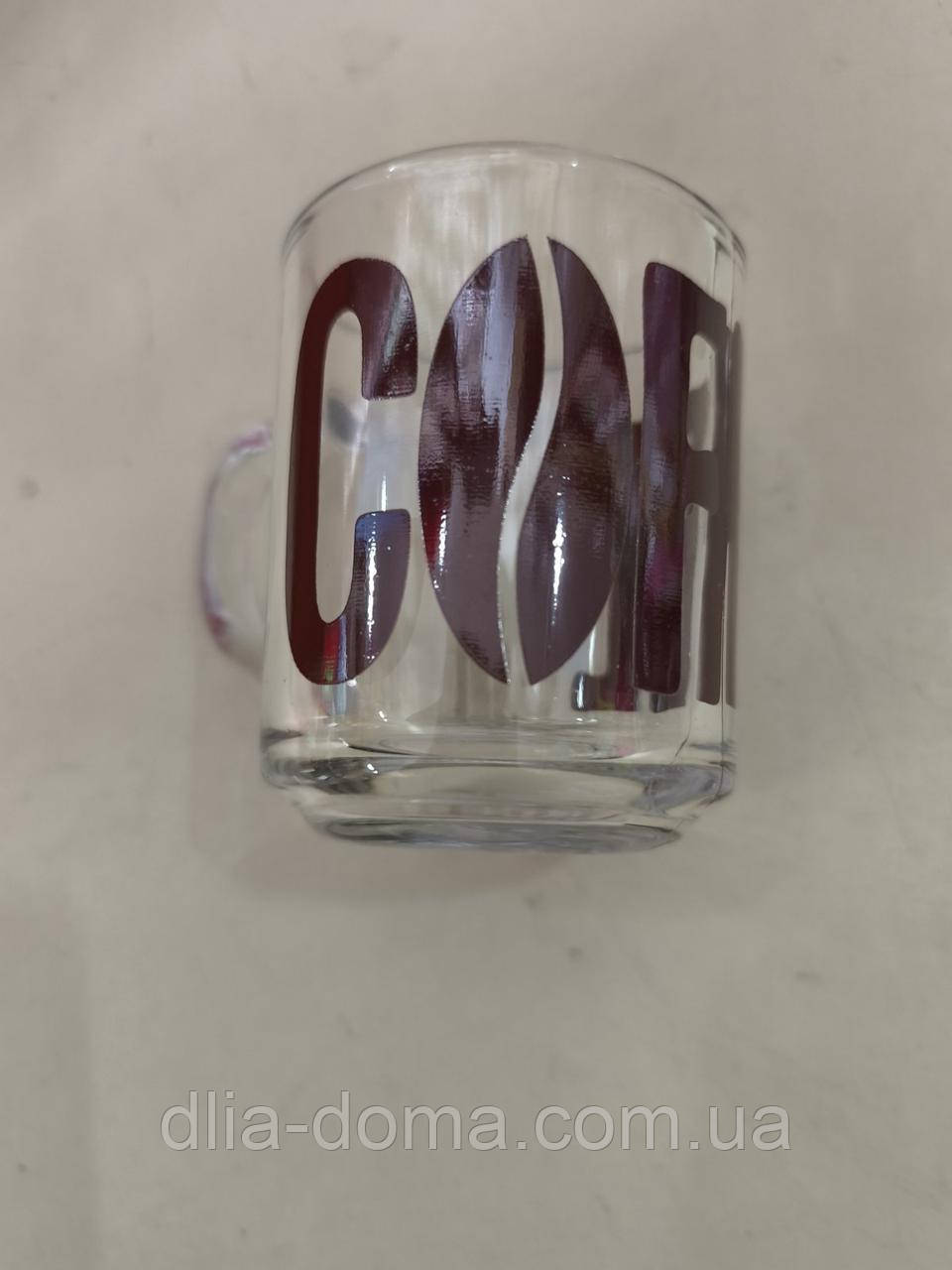 Чашка скляна з написом "Coffee", фото 1