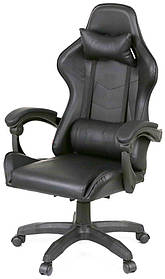 Геймерське крісло АКЛАС Бешкет ANF: підліткове, чорне (PU), ергономічне, для дому та офісу