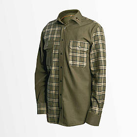 Сорочка Acropolis ОС-5х для грибників демісезонна, бавовна 100%, олива + беж, L-3XL