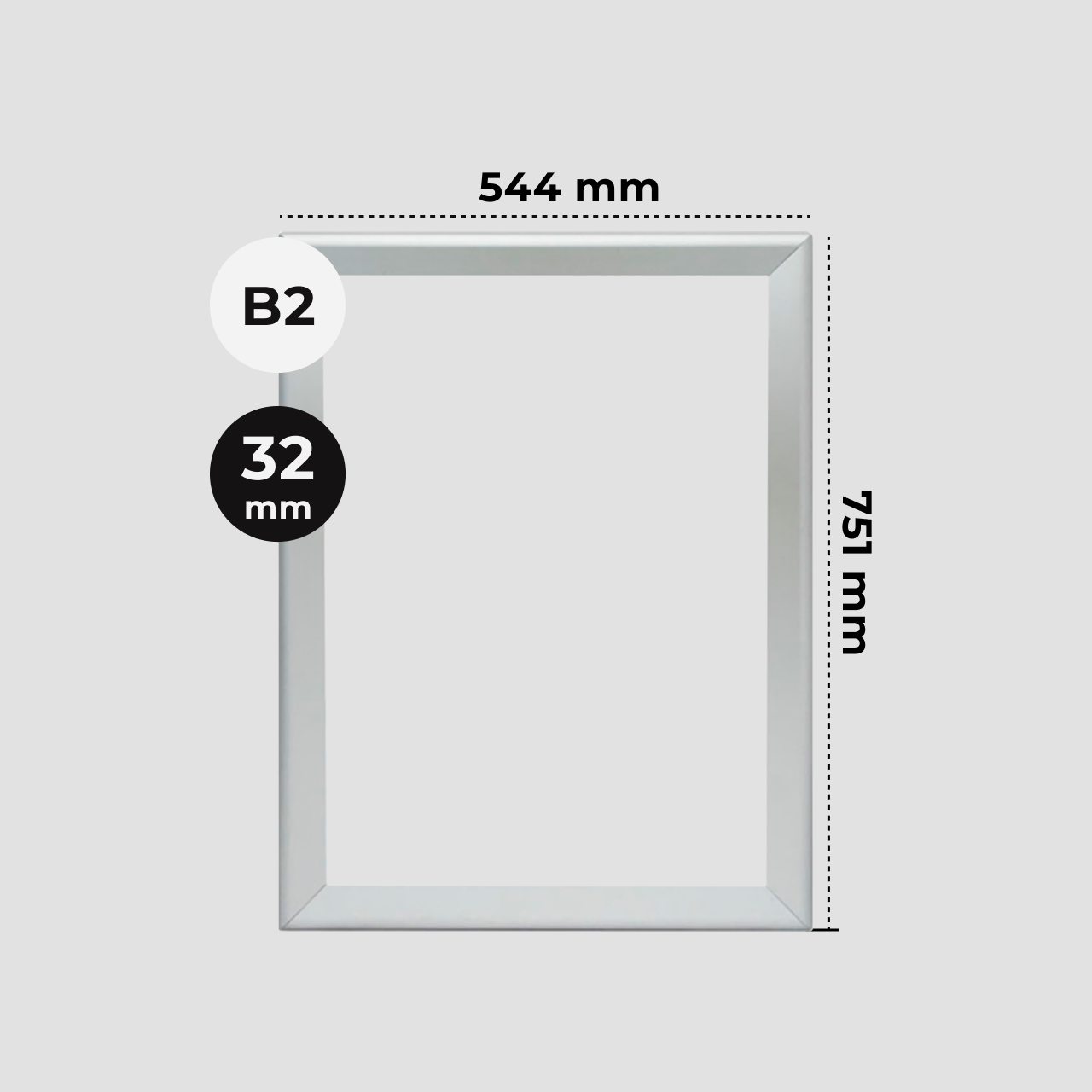 Рамка для плаката формату B2 з 32-мм профілю з клік системою